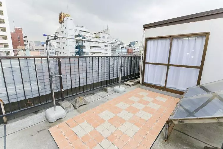 Rooftop of a share house in Shinjuku