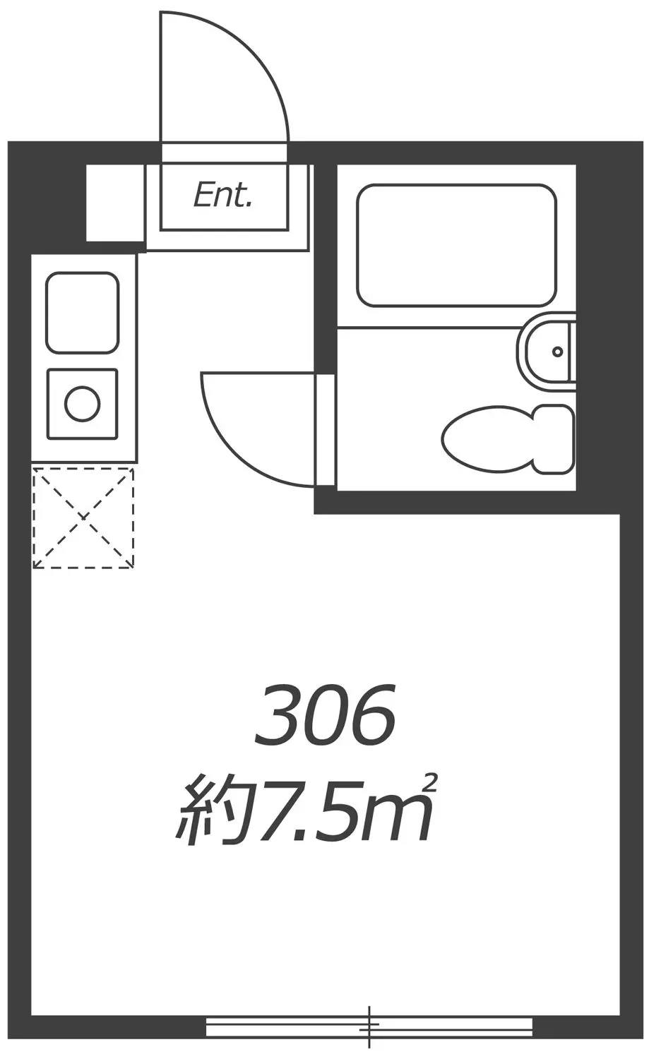 AP192 パークサイドパレス 306 | 東京のシェアハウスなら家賃3万円台からのクロスハウス